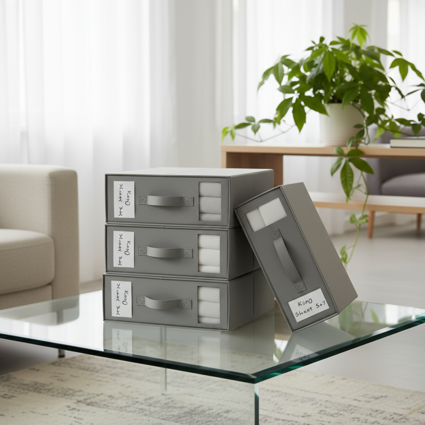 Bed Sheet Organizer and Storage | Pack of 4 Gray