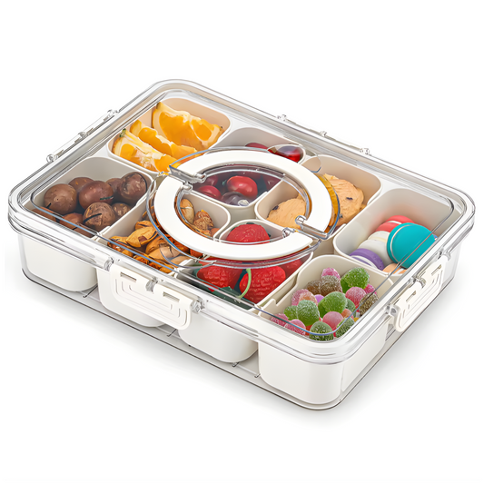 Snackle Box | Divided Serving Tray With Lid and Handle