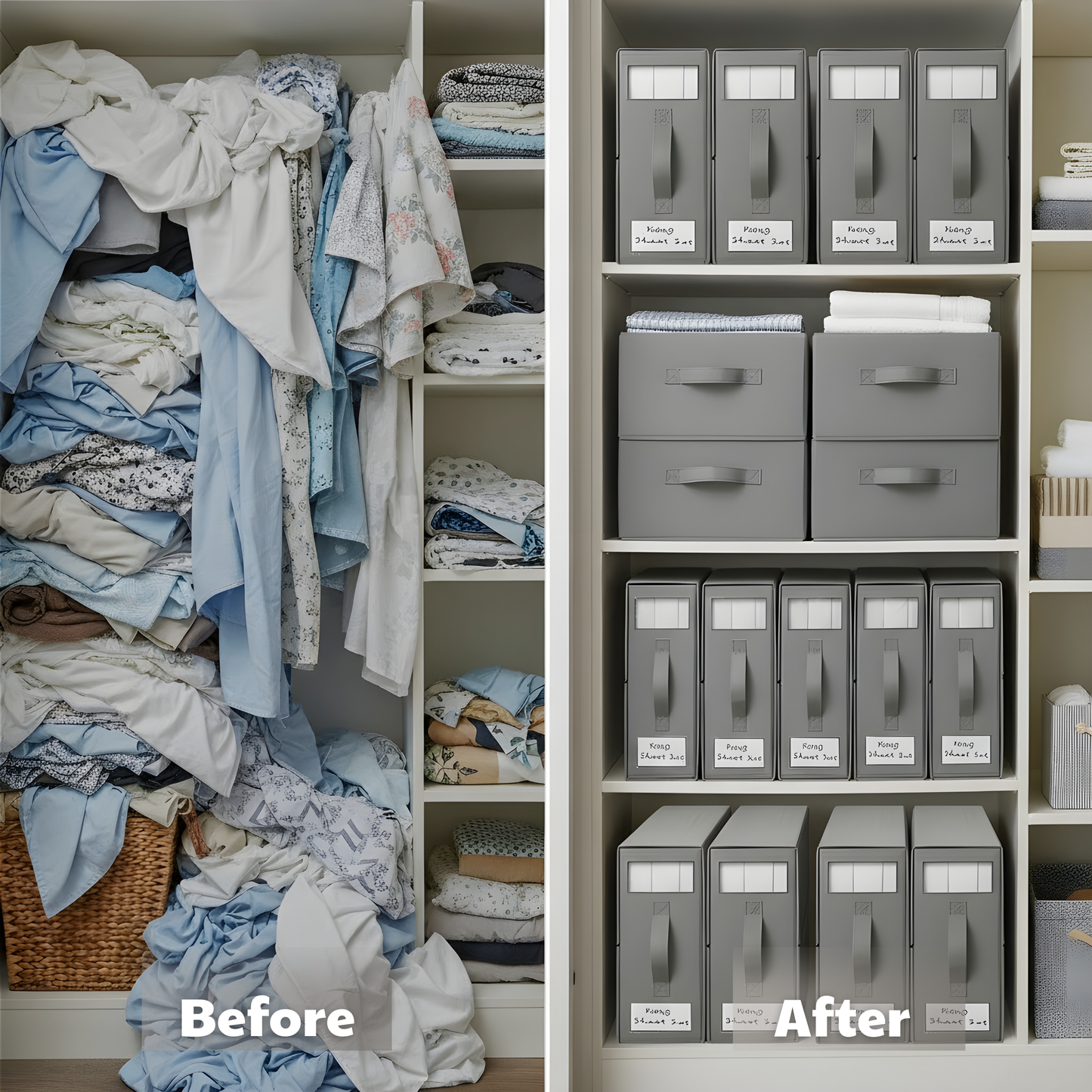 Bed Sheet Organizer and Storage | Foldable Linen & Bed sheet Storage Box for Closet, Wardrobe & Underbed Organization