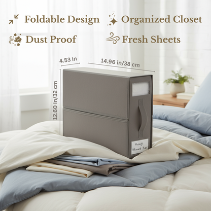 Bed Sheet Organizer and Storage | Pack of 4 Gray