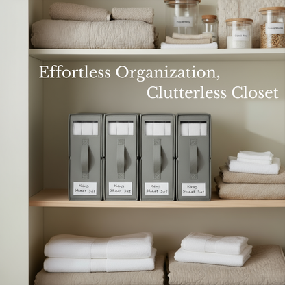 Bed Sheet Organizer and Storage | Pack of 4 Gray