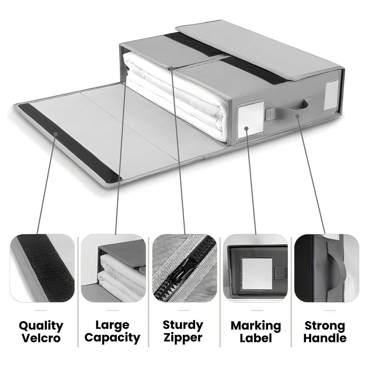 Bed Sheet Organizer and Storage | Foldable Linen & Bed sheet Storage Box for Closet, Wardrobe & Underbed Organization
