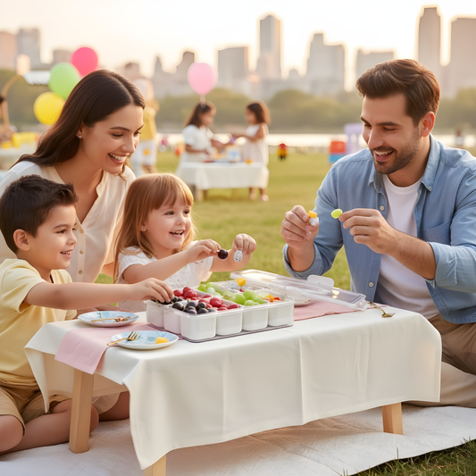 Snackle Box | Divided Serving Tray With Lid and Handle