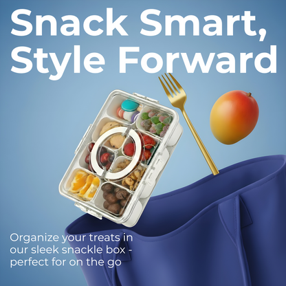 Snackle Box | Divided Serving Tray With Lid and Handle